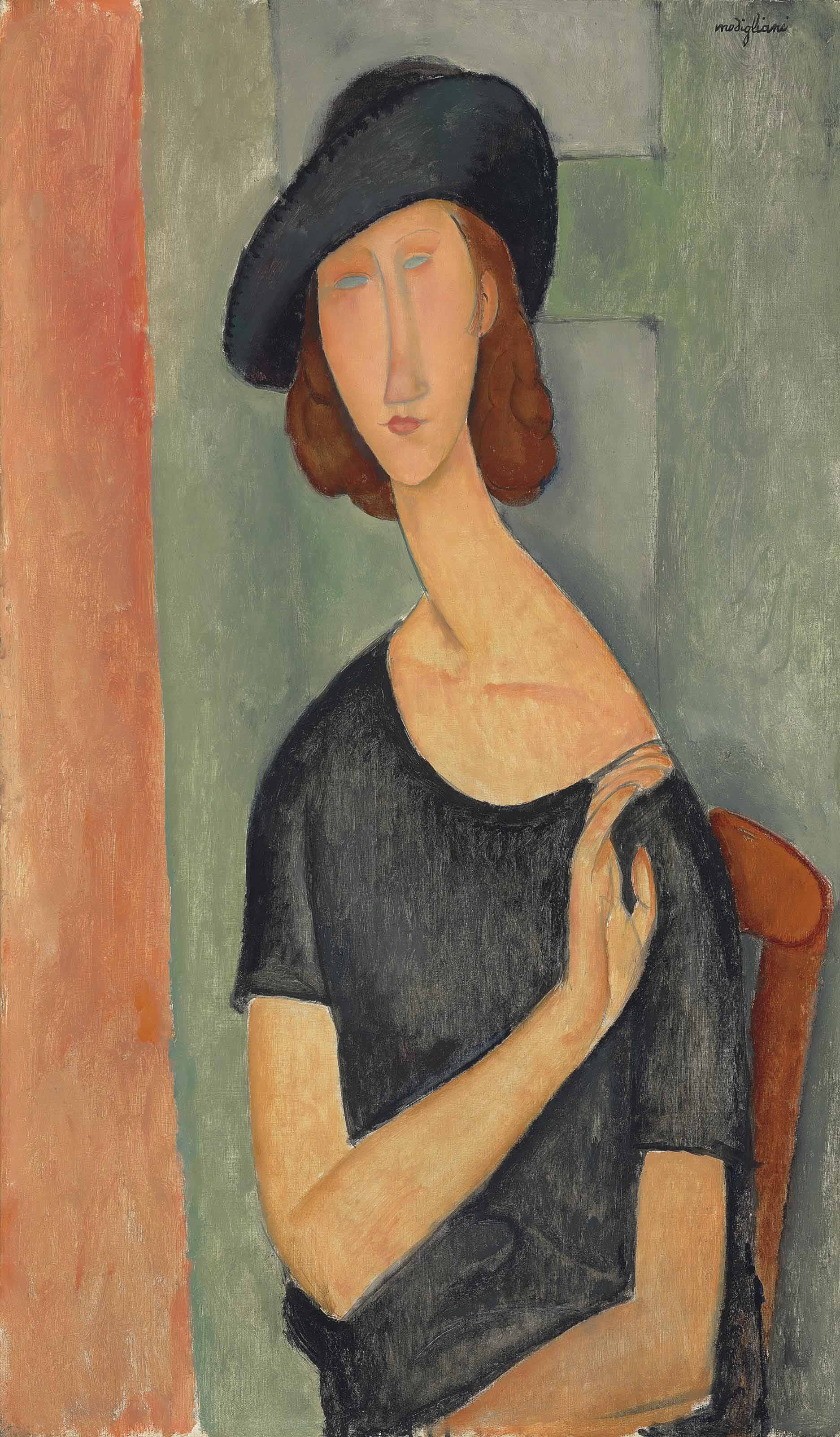 艺廊高清:莫迪利安尼,戴帽子的珍妮·赫布特尼,1919
