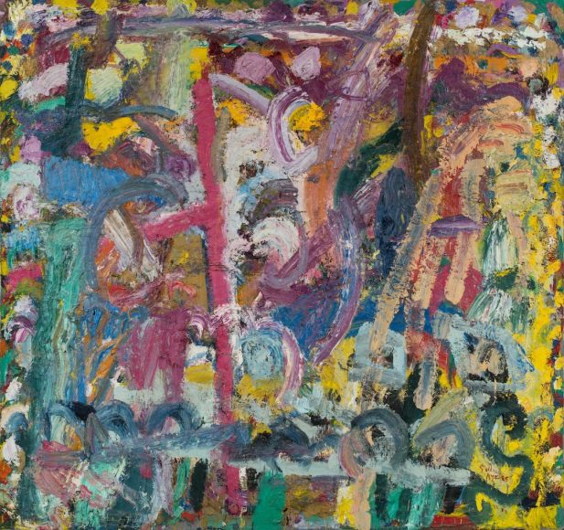 Gillian AYRES 吉莲·艾尔斯，Where the Bee Sucks 蜂采蜜的地方, 1979-1982，Oil on canvas 布面油画，227.3 x 242.5 cm