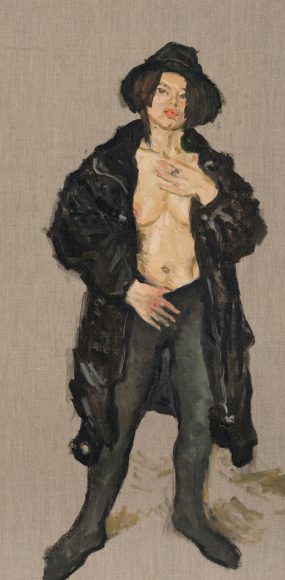 Ni Jun 倪军，Girl in Black 黑衣女, 2019，Oil on canvas 布面油画，100 × 50 cm