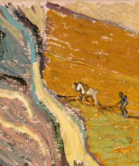 Van Gogh Vincent, Landscape with House and Ploughman, 1889-details-02