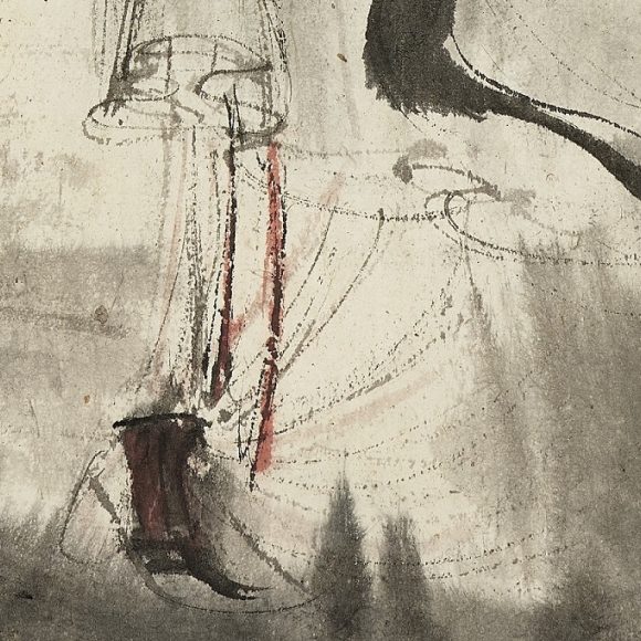 Fu Baoshi, Goddess of the Xiang River, 1943-details-03