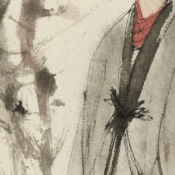 Fu Baoshi, Goddess of the Xiang River, 1943-details-04