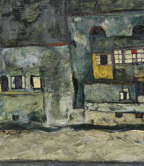 Egon Schiele, Houses on the River (The Old Town), 1914-details-06