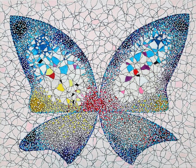 内田 江美 Emi UCHIDA_Butterfly 21-32_Oil and Charcoal on Canvas_45.5×53cm_2021_m
